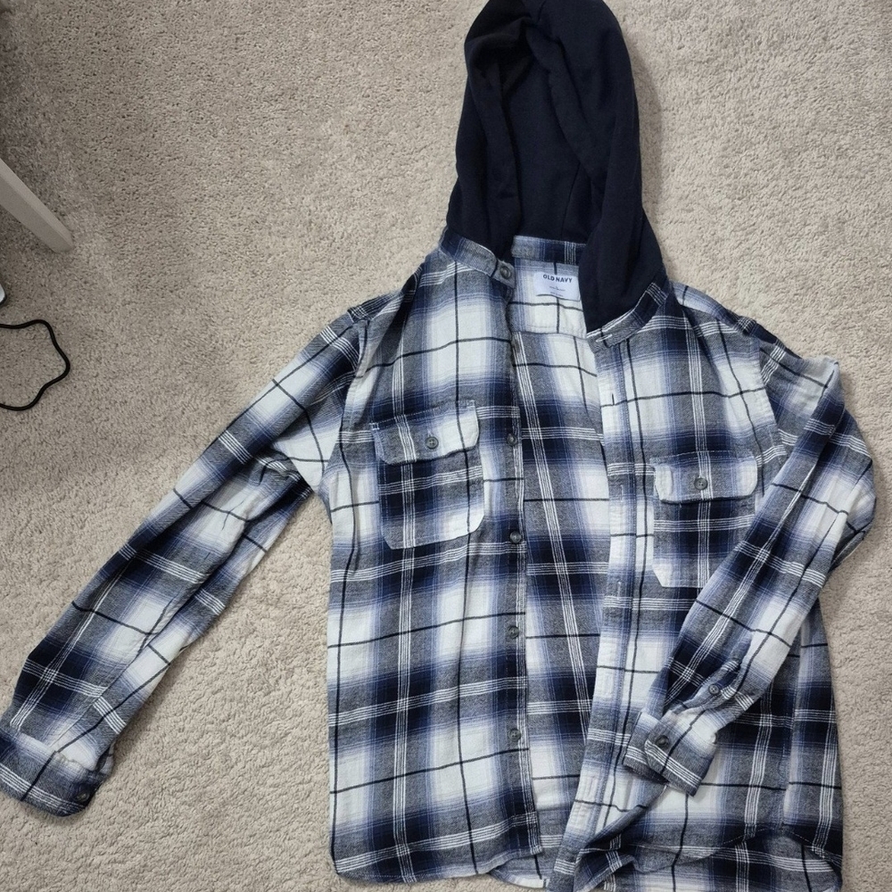 Old Navy Plaid Flannel Hoodie